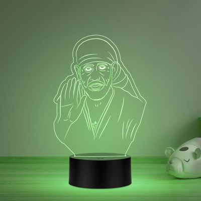 3D Illusion Sai Baba Night lamp multicolored Light Office and Pooja Room Decor